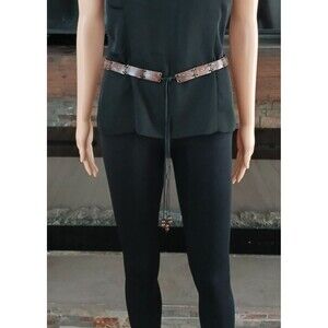 Womens Faux Wooden String Tie Beaded Wrap Belt Retro Boho 28 inches - 57 inches